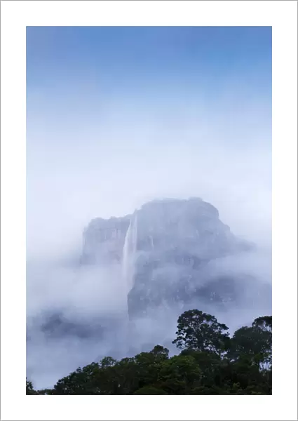 Venezuela, Guayana, Canaima National Park, Early morning Mist swirls round Angel Falls