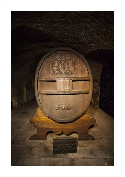 France, Marne, Champagne Region, Epernay, Moet & Chandon champagne winery, giant champagne