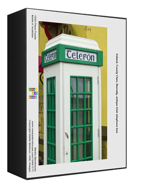 Ireland, County Clare, Bunratty, antique Irish telephone box