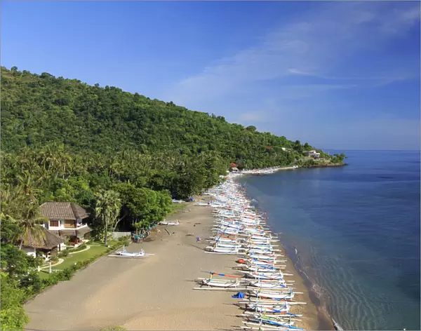 Indonesia, Bali, East Bali, Amed, Beach and coastline near Aas Village