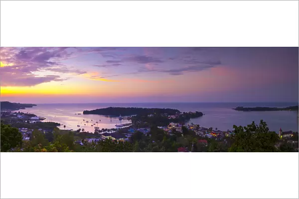Elevated view over Port Antonio & Navy Island, Portland Parish, Jamaica, Caribbean