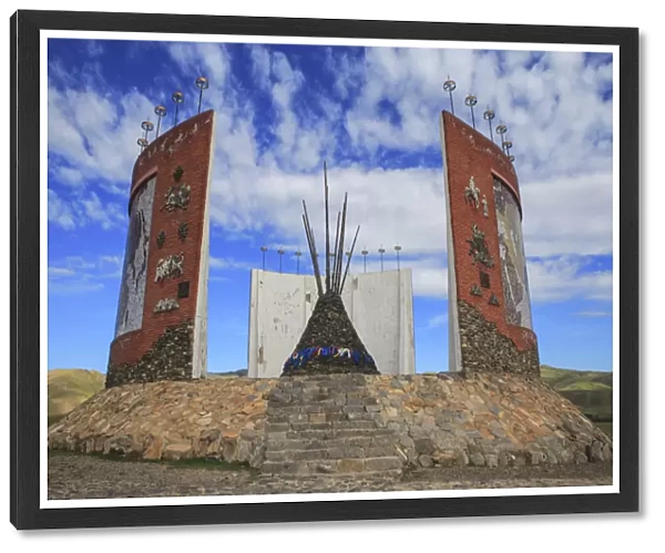 Modern monument to Three Mongol Empires, Kharakhorin, Mongolia