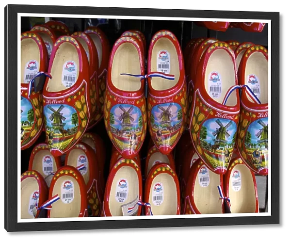 Wooden Dutch clogs for sale in a market, Amsterdam, Netherlands, Europe