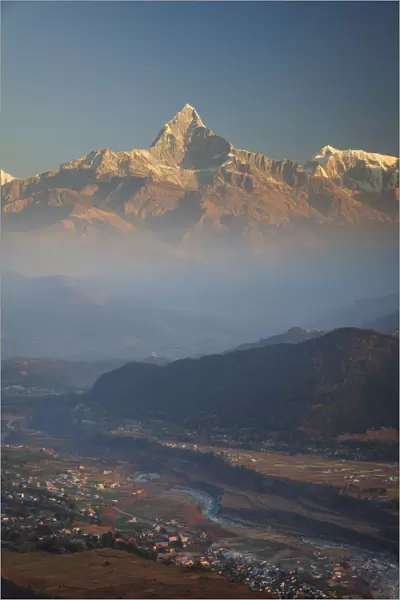 Nepal, Pokhara, Sarangkot, View of Annapurna Himalaya Mountain Range