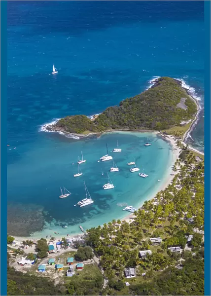 St Vincent and The Grenadines, Aerial view of Mayreau Island