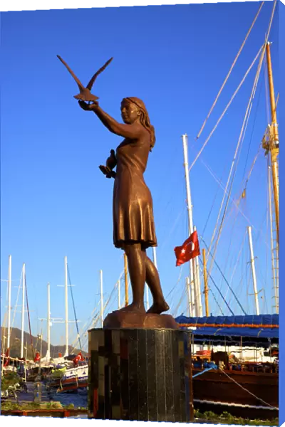 Girl with Doves Statue, Marmaris, Datcha Peninsula, Turkey
