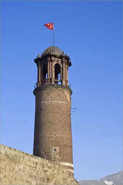 Turkey, Eastern Turkey, Erzurum, Kale, Citadel clocktower