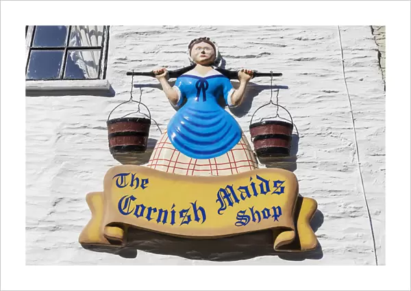 England, Cornwall, Polperro, Cornish Maids Shop Sign
