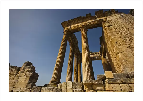 Tunisia, Central Western Tunisia, Dougga, Roman-era city ruins, Unesco site, The Capitole