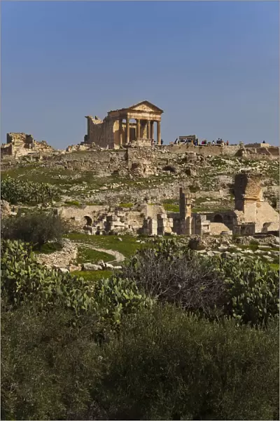 Tunisia, Central Western Tunisia, Dougga, Roman-era city ruins, Unesco site, view