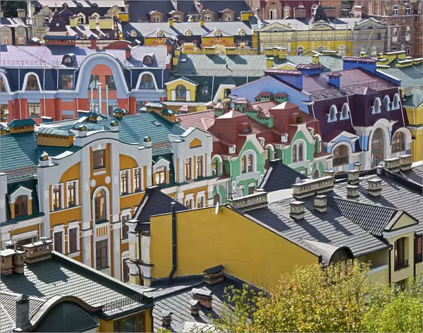 Colourful buildings in a new residential area of Kiev, Ukraine