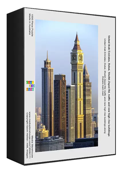 United Arab Emirates, Dubai, Sheikh Zayed Rd, traffic and new high rise buildings