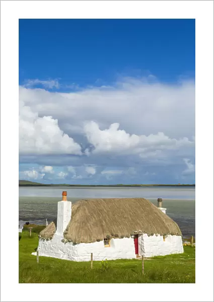 Thatched traditional cottage, North Uist, Outer Hebrides, Scotland