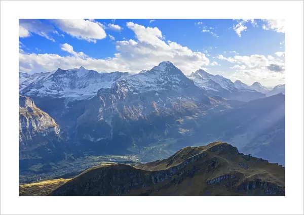 Aerial view on the Eiger, Grindelwald, Berner Oberland, Switzerland