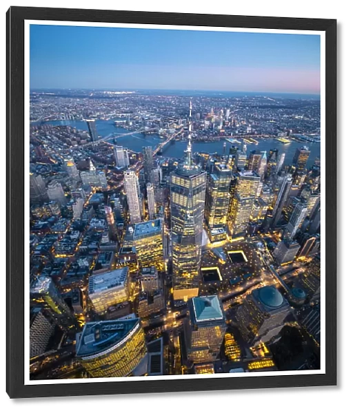 Manhattan, New York City, USA. Aerial view of the One World Trade Center