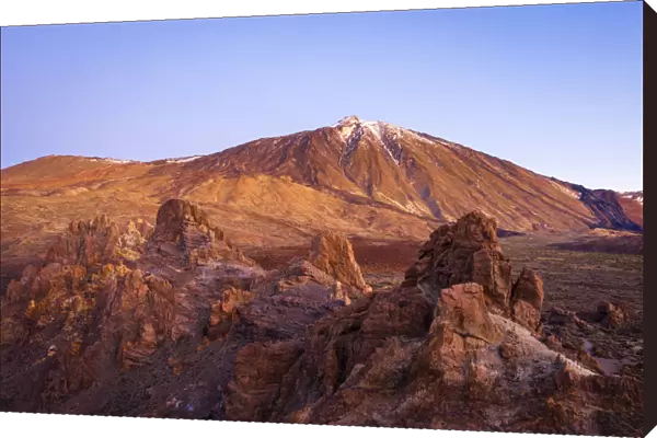 Roques de Garcia with mount Teide in background. Tenerife, Canary Islands, Spain