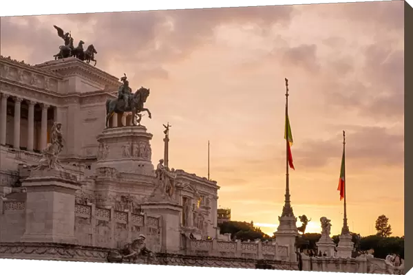 The Victor Emmanuel II Monument or Altare della Patria at sunset Europe, Italy
