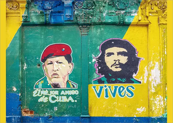 Communist mural painting, La Habana Vieja, Havana, La Habana Province, Cuba