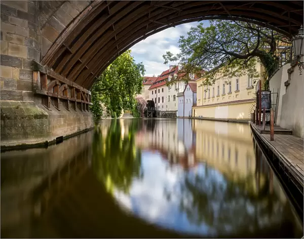 Devils Canal (Certovka) under Charles Bridge, Prague, Bohemia, Czech Republic