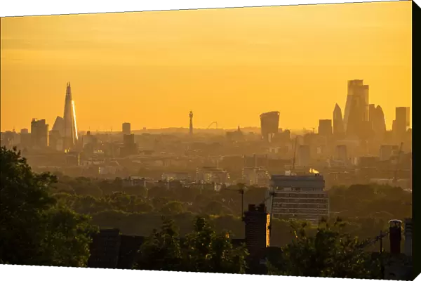 Skyline of City of London & The Shard, London, England, UK