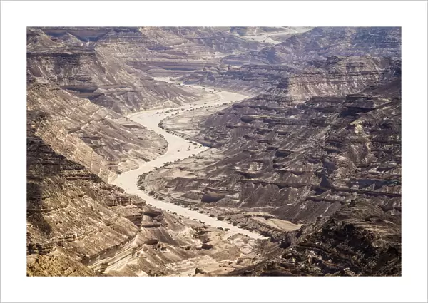 Aerial view of canyon near Ash Shuwaymiyyah, Dhofar Governorate, Oman