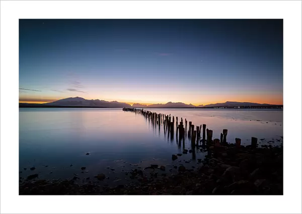 Southern America, Chile, Patagonia: sunset at Puerto Natales