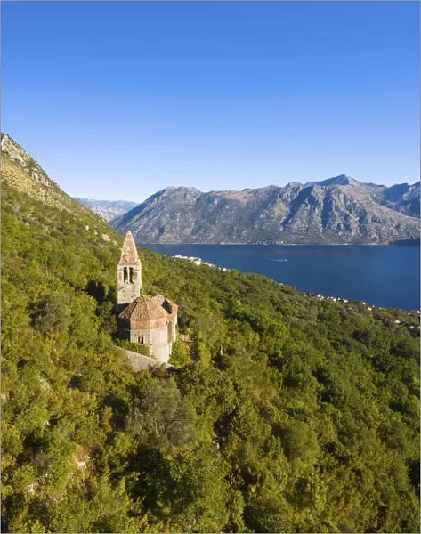 Church on the mountains, Prcanj, Bay of Kotor, Kotor, Montenegro