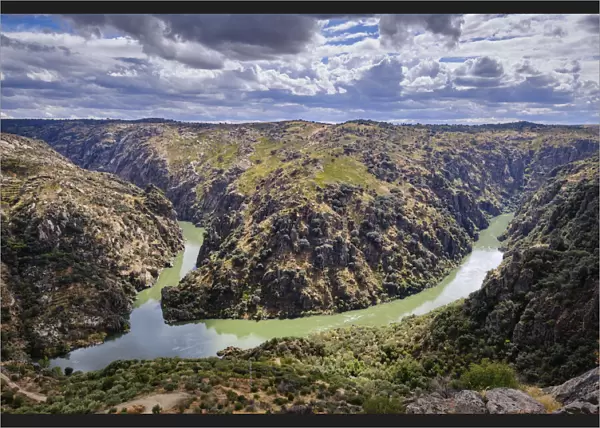 The Douro river, the border between Portugal and Spain, seen from the Fraga do Puio