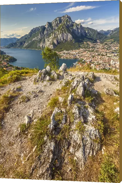 A view of lake Como (ramo di Lecco), Coltignone mount and Lecco city from Pian Sciresa