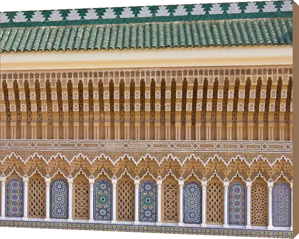 Ornate architectural detail above entrance to the Royal Palace, Fez, Morocco
