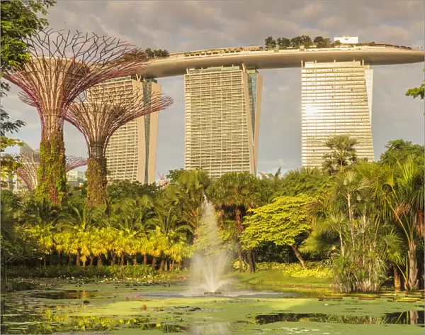 View from Gardens by the Bay to Marina Bay Sands Hotel, Gardens by the Bay