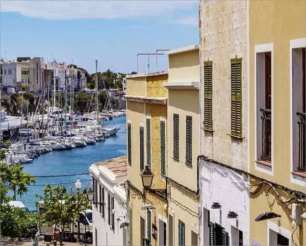 View towards the port, Ciutadella, Menorca or Minorca, Balearic Islands, Spain