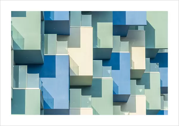 Abstract of colourful balconies in Protaras, Famagusta District, Cyprus