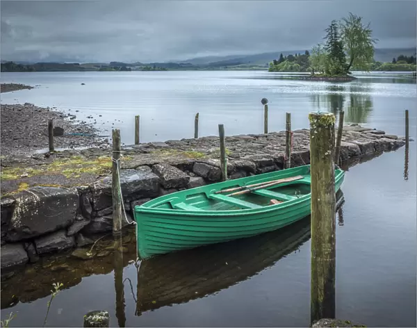 Boat dock on Loch Awe at Kilchrenan, Aryll and Bute, Scotland, Great Britain
