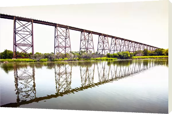 USA, North Dakota, Valley City, High Line Railroad Bridge, Hi-Line
