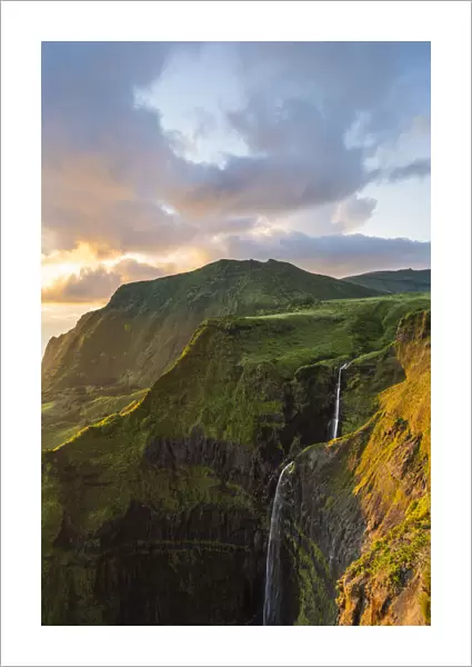 Flores island, Azores, Portugal. Ribeira do Ferreiro waterfalls