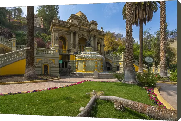 Neoclassical Neptune Fountain at Santa Lucia Hill, Santiago, Santiago Metropolitan Region, Chile