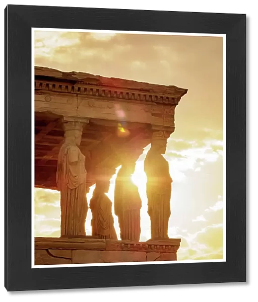 The Porch of the Maidens at sunrise, Erechtheion, Acropolis, Athens, Attica, Greece