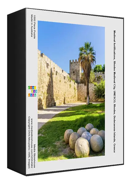 Medieval fortifications, Rhodes Medieval City, UNESCO, Rhodes, Dodecanese Islands, Greece