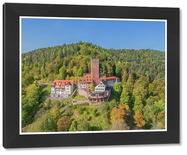 Aerial view at Liebenzell castle, Northern Black Forest, Baden-Wurttemberg, Germany
