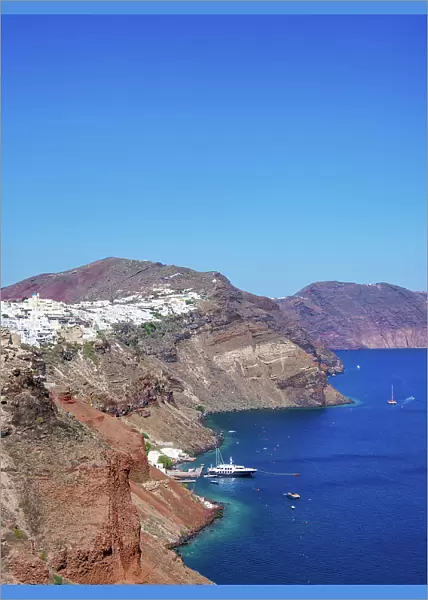 Caldera and Oia Village, Santorini or Thira Island, Cyclades, Greece