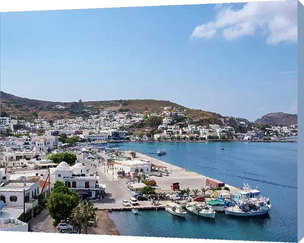 Port in Skala, elevated view, Patmos Island, Dodecanese, Greece
