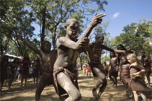 Australia, Queensland, Laura. Indigenous dance troupe at the Laura Aboriginal Dance Festival