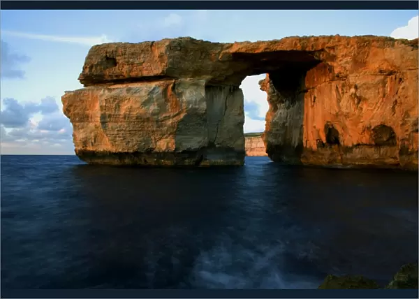 Malta, Gozo, Europe; The Azure Window in Dwerja formed by sea erosion
