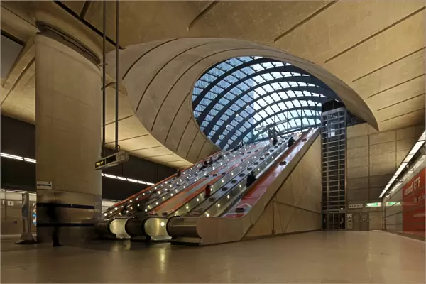 London Canary Wharf Tube Station as part of the Jubilee Line extension was designed by Norman Foster