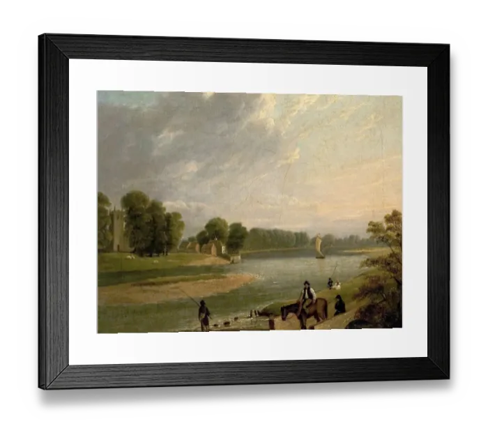 Framed Print : The Trent at Wilford Print - Oil on Canvas Landscape Framed Print : The Trent at Wilford Print - Oil on Canvas Landscape