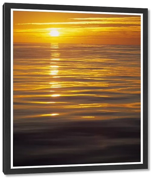 Sunset over the Pacific ocean, vertical