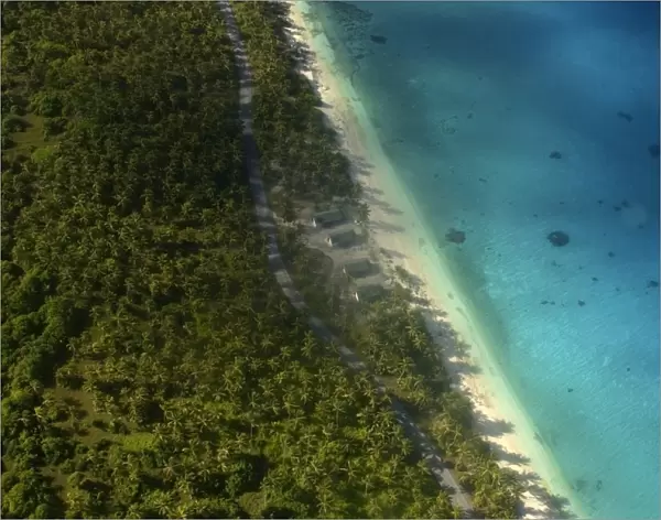 Aerial view of Rongelap Island, Marshall Islands, Micronesia