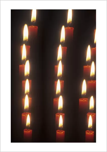 Prayer candles in a catholic church