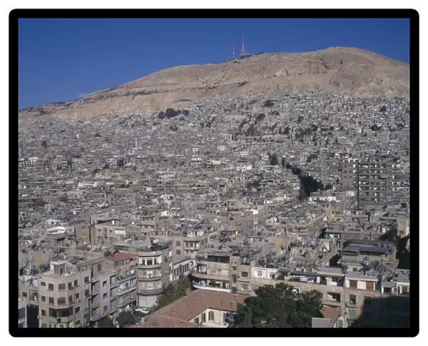 20014364. SYRIA South Damascus City view towards Mount Kassioun